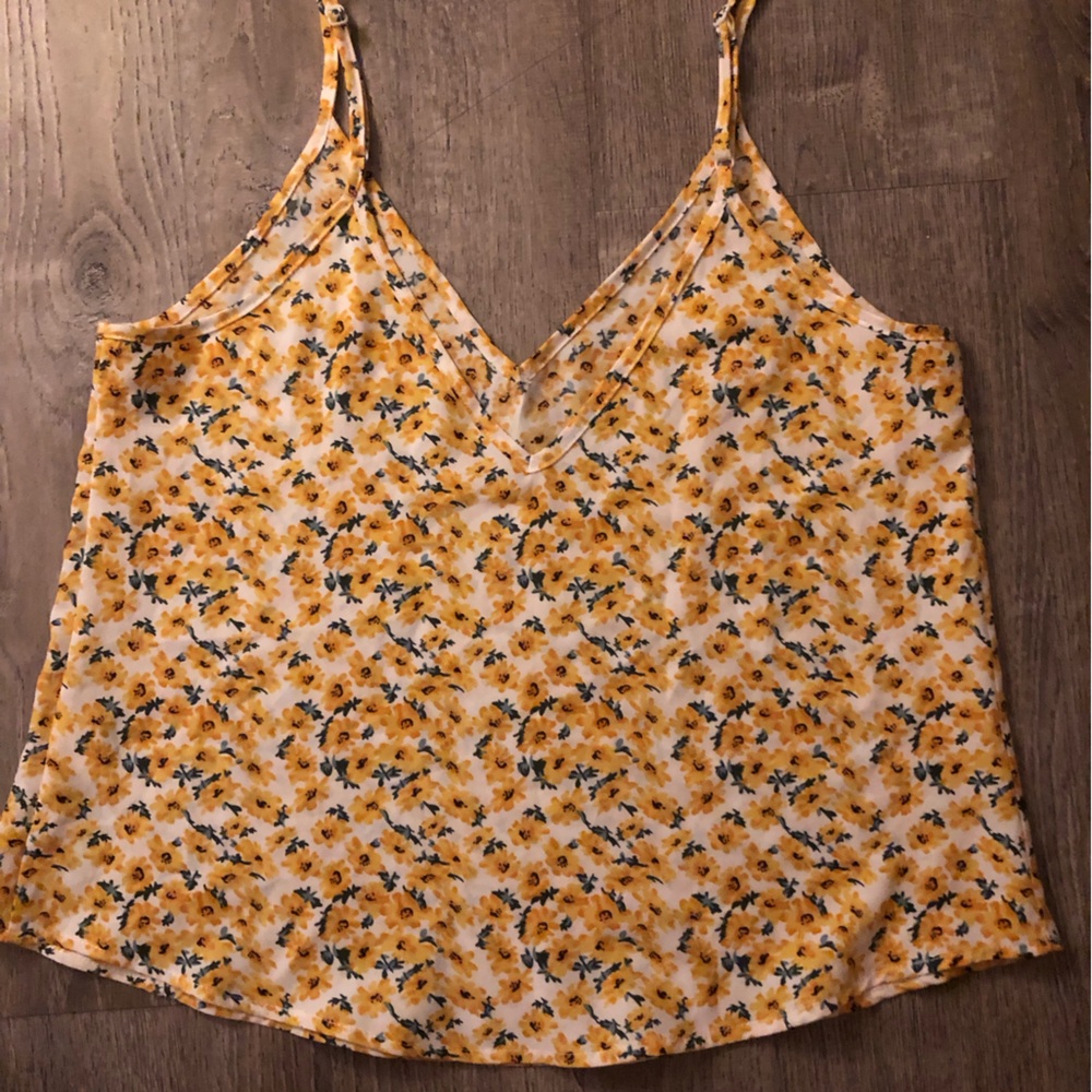 SHEIN yellow floral tank - Picture 10 of 13